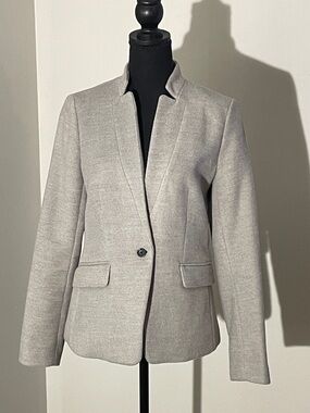 Banana Republic Light Gray Single-Button Blazer 8